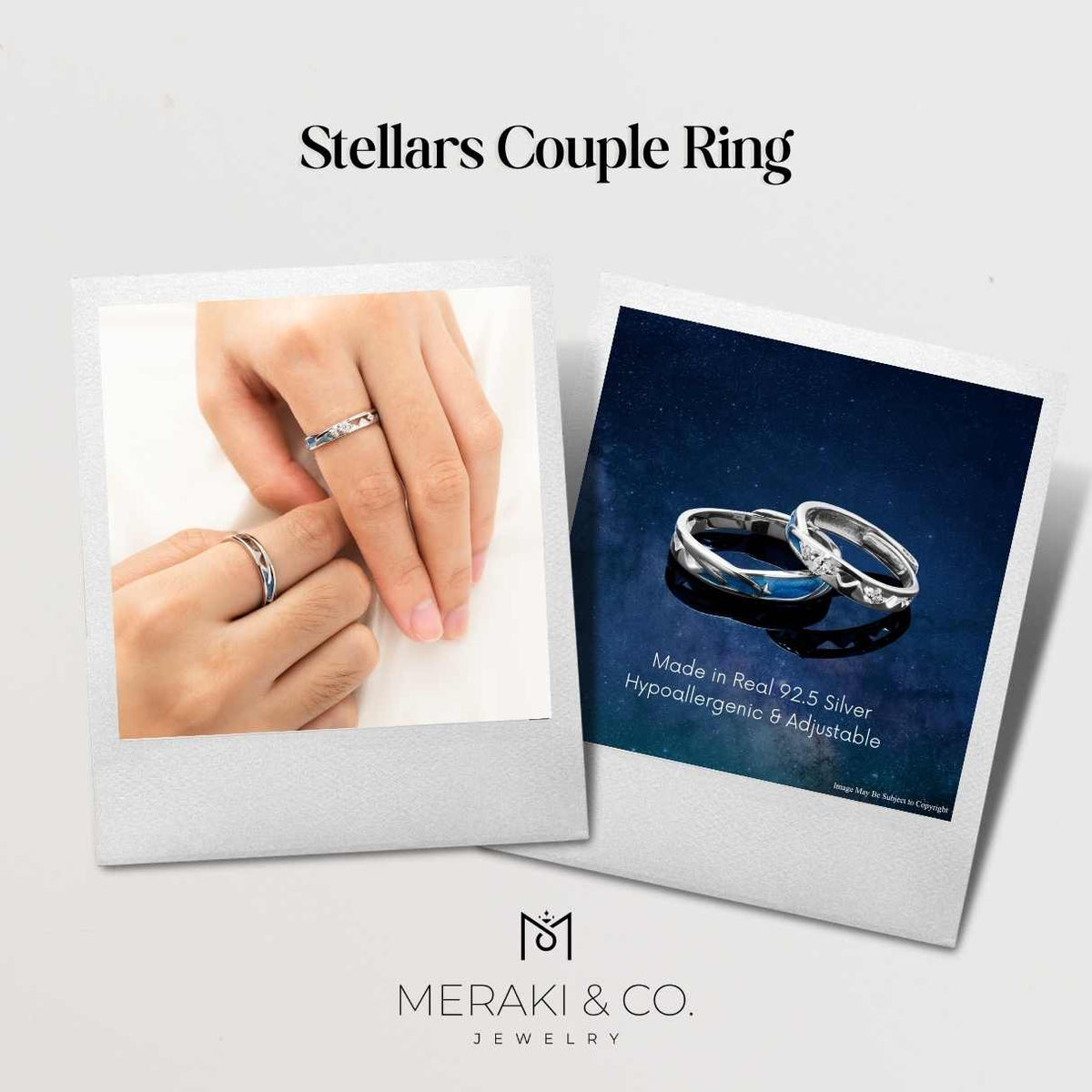 Stellars Inspired Couple Ring (Real 92.5 Silver & Adjustable