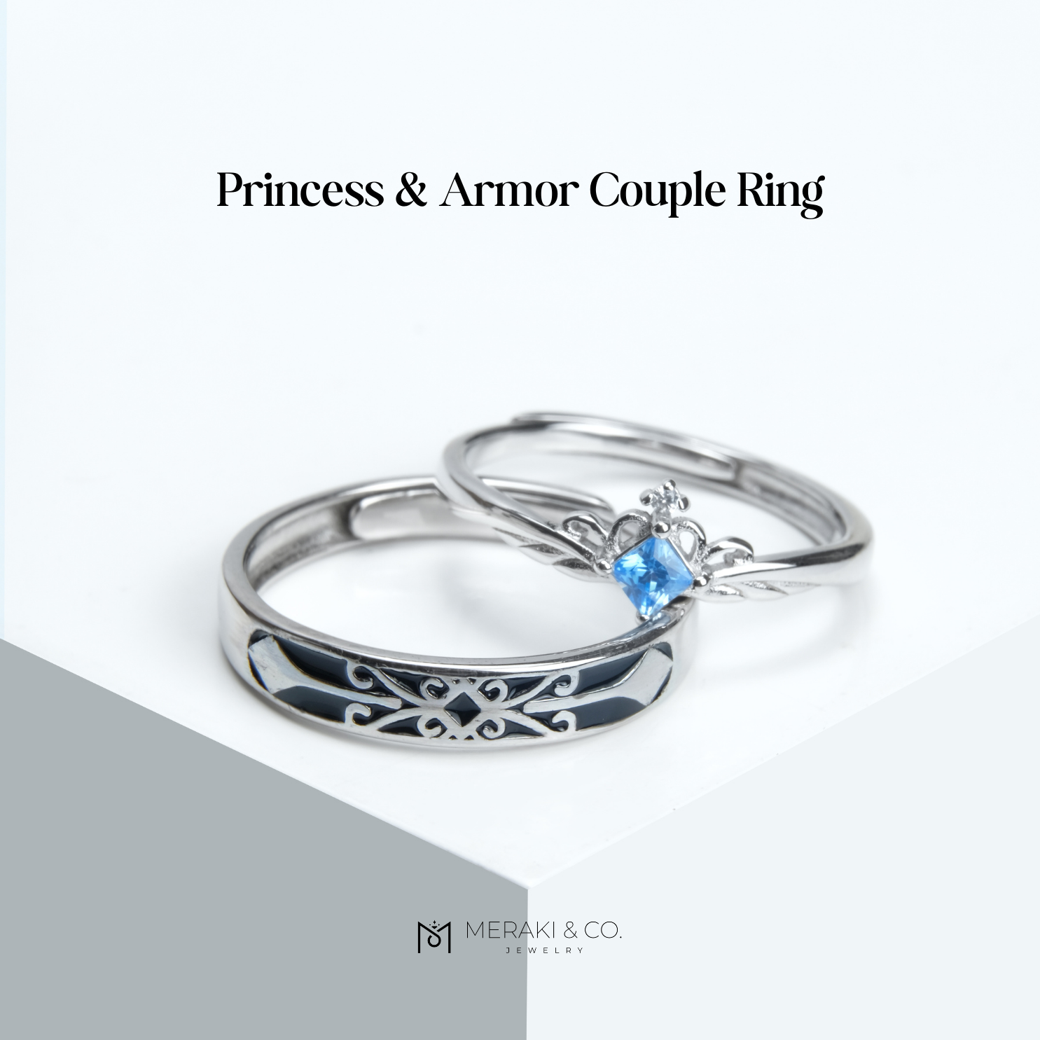 Princess & Armor Couple Ring (Real 92.5 Silver & Adjustable) – Meraki ...